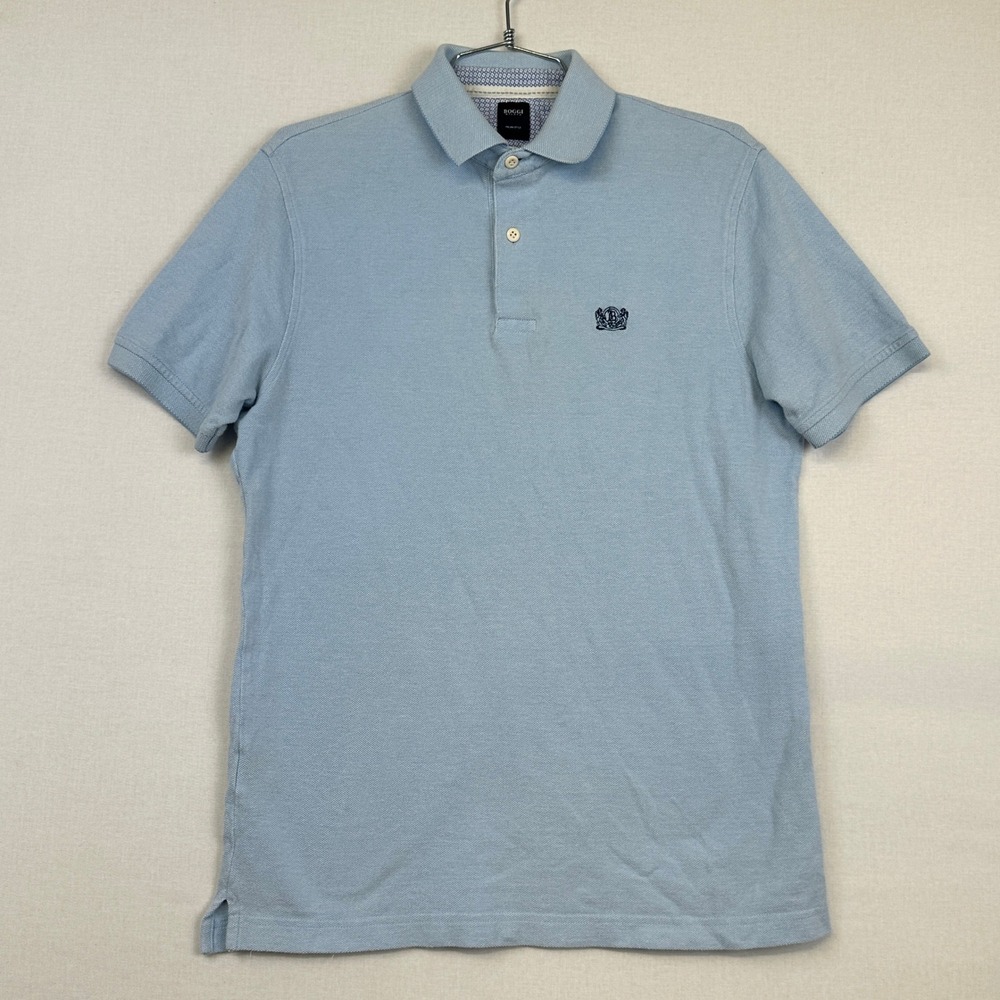 Boggi Milano Polo Shirt Light Blue Cotton Short Sleeve Men's M